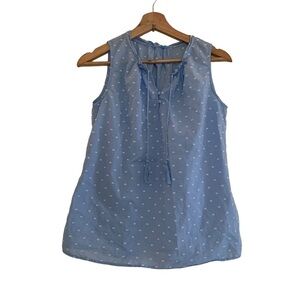 J.MCLAUGHLIN Women Swiss Dot Sleeveless 100% Cotton Top Size S
